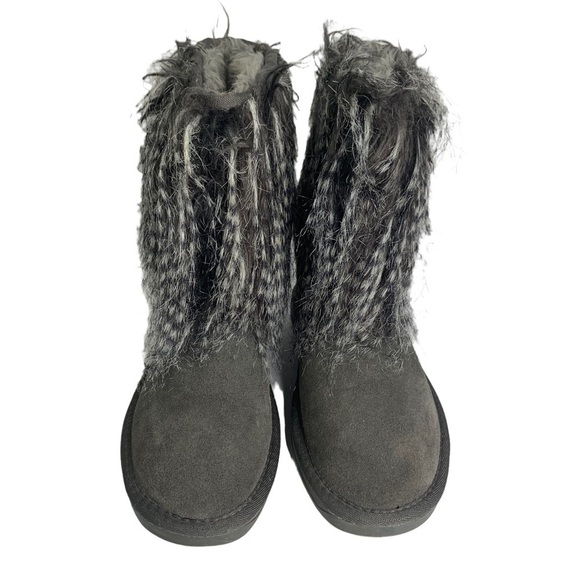 Gray Himalaya UGG Ankle Boots Booties  Size 6 Faux Fur Lined Pre Owned - Picture 5 of 10